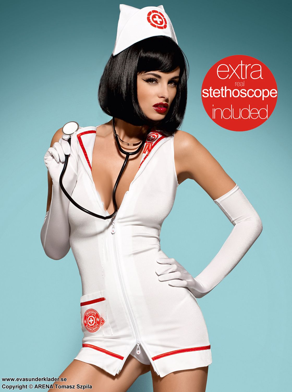 Emergency room nurse costume and stethoscope.